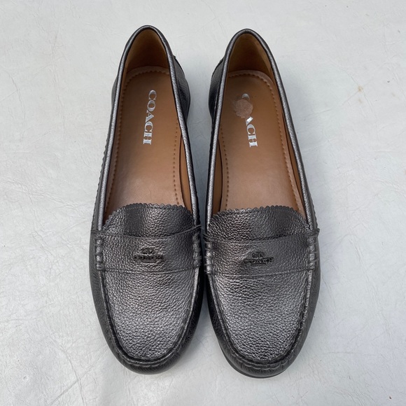 Coach Pewter Loafers 9.5 39.5 - Picture 2 of 9